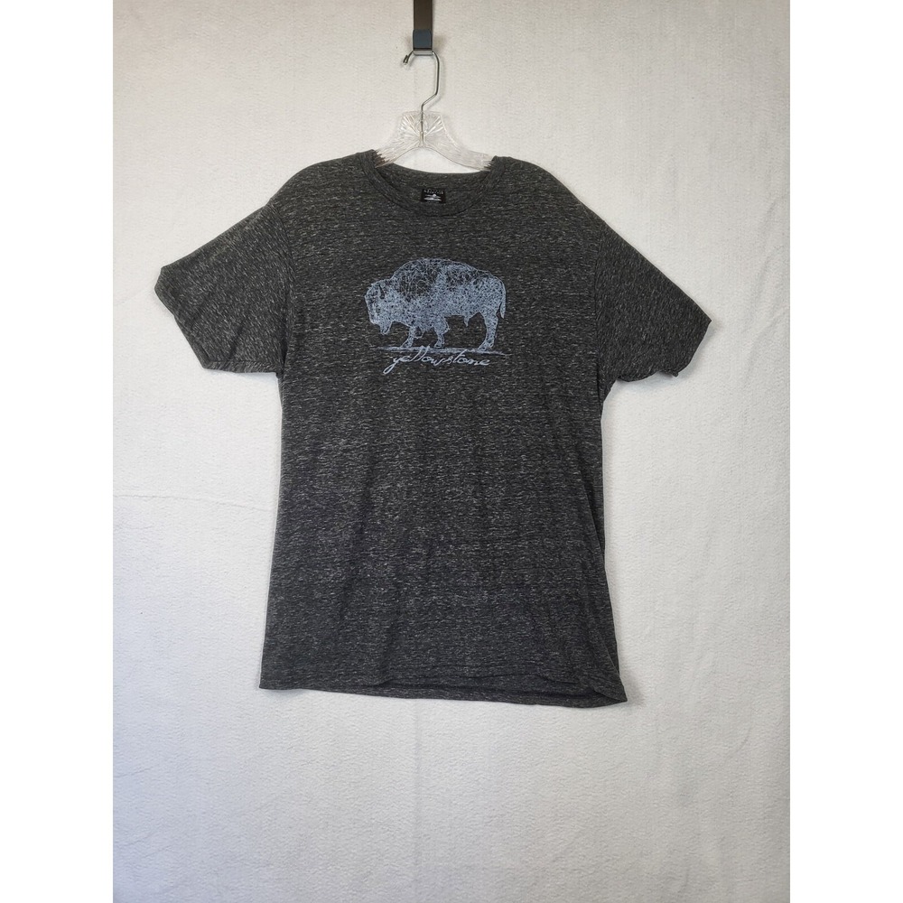 PRAIRIE MOUNTAIN WOMEN'S DARK HEATHER GRAY YELLOWSTONE GRAPHIC SIZE LARGE